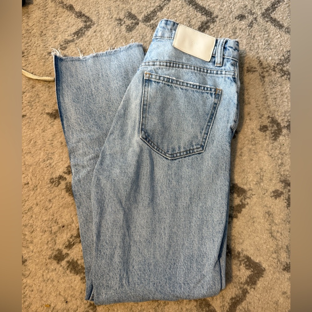 Zara straight leg blue jeans